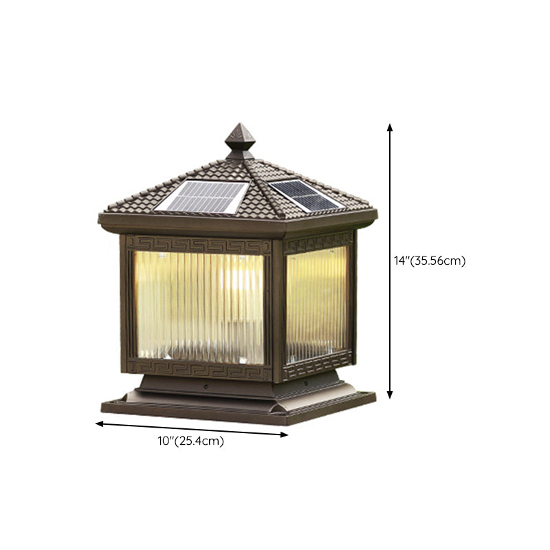 Contemporary Pillar Light Household LED Solar Lighting Fixture for Garden