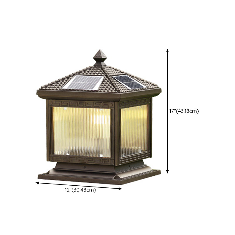 Contemporary Pillar Light Household LED Solar Lighting Fixture for Garden