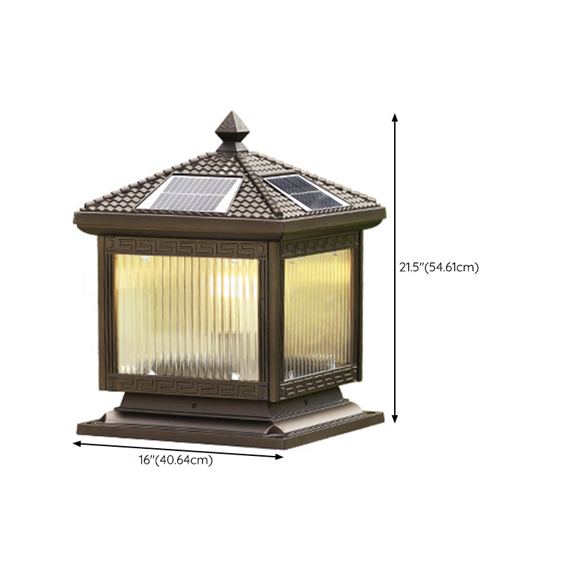 Contemporary Pillar Light Household LED Solar Lighting Fixture for Garden