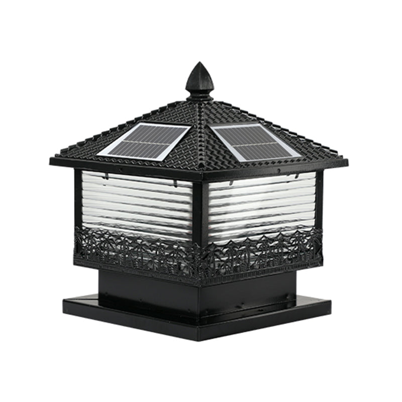 Contemporary Pillar Lighting Creative LED Solar Lighting Fixture for Backyard