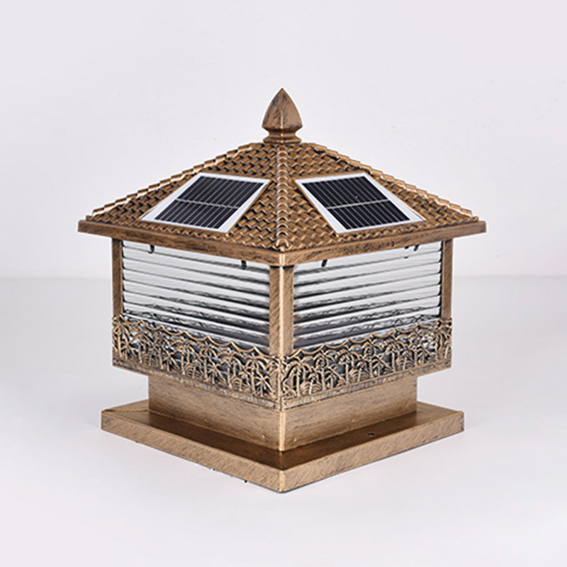 Contemporary Pillar Lighting Creative LED Solar Lighting Fixture for Backyard
