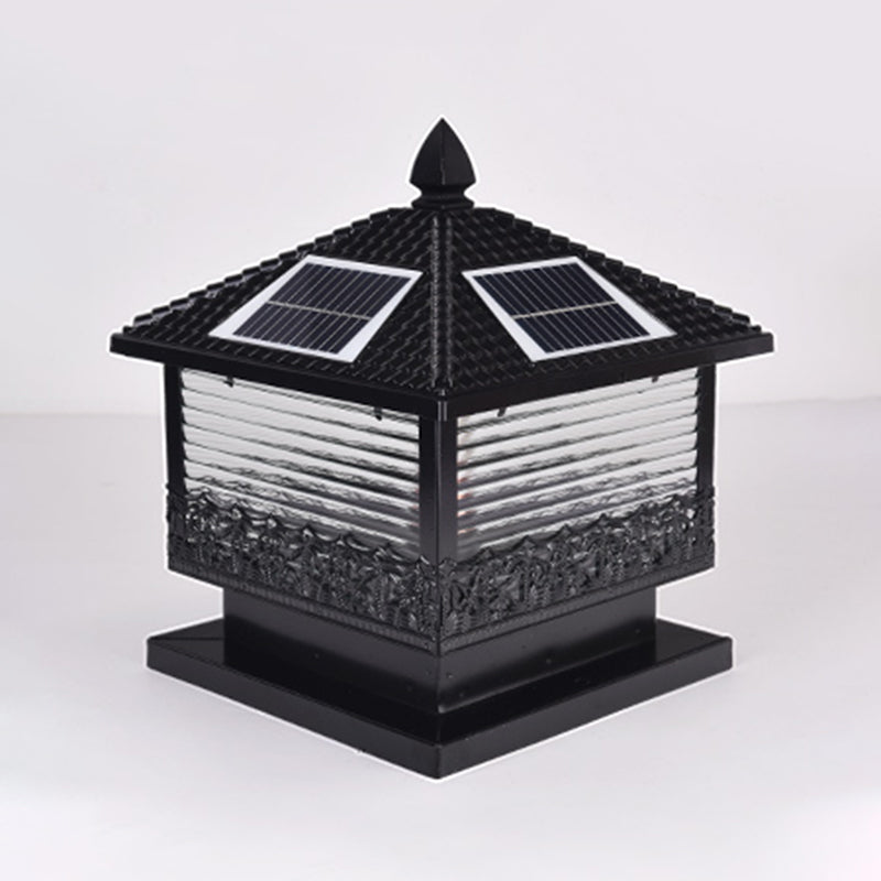 Contemporary Pillar Lighting Creative LED Solar Lighting Fixture for Backyard