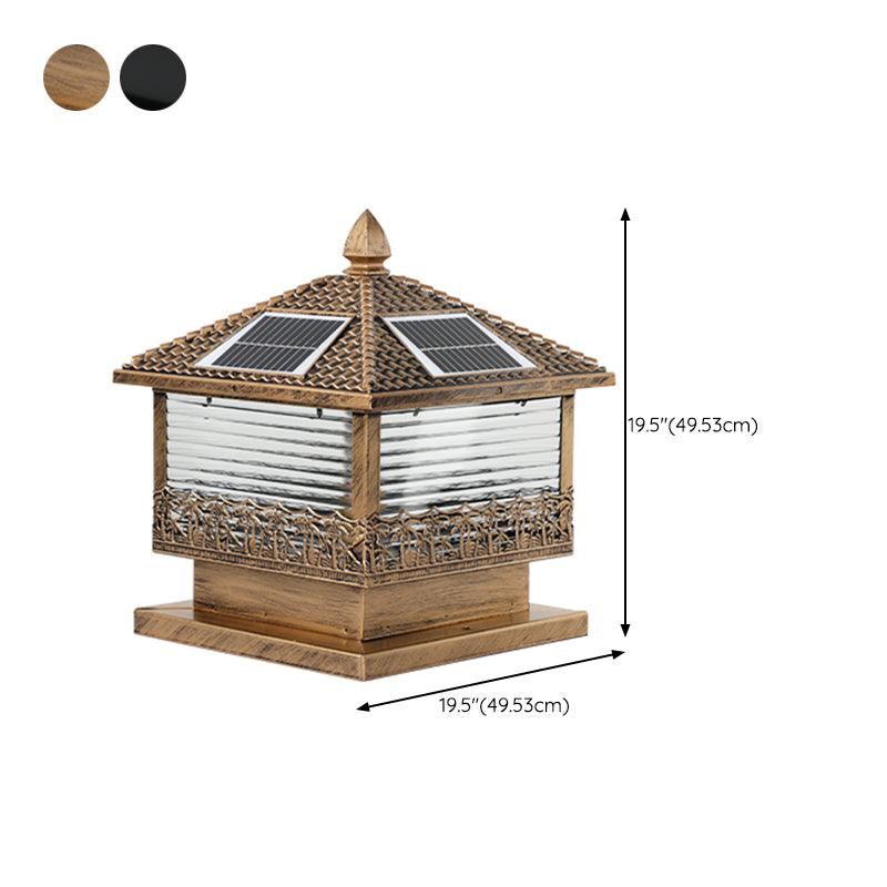 Contemporary Pillar Lighting Creative LED Solar Lighting Fixture for Backyard