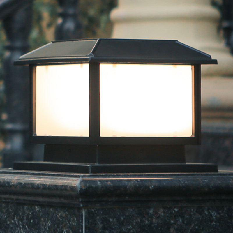 Golden/Black Outdoor Lights Waterproof Square Pillar Lamp for Garden