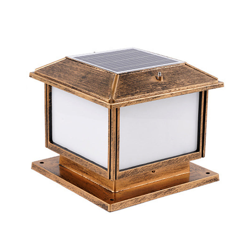 Golden/Black Outdoor Lights Waterproof Square Pillar Lamp for Garden