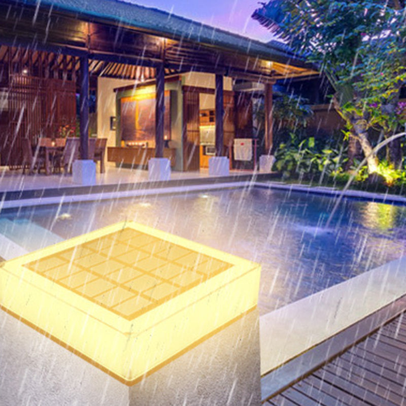 Black Waterproof Outdoor Lights Square Pillar Lamp for Garden