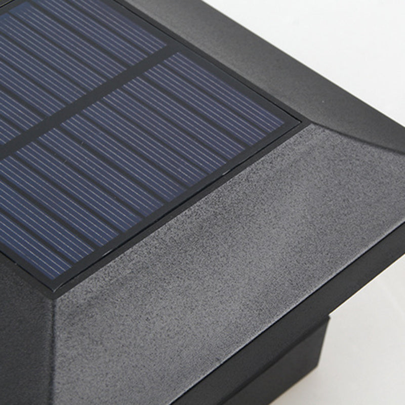 Black Square Pillar Lamp Outdoor Waterproof Solar Lights for Garden