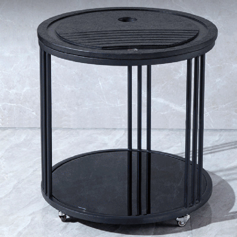 Black Stone Modern Dining Table Set 1/3 Pcs Patio Set for Small Places