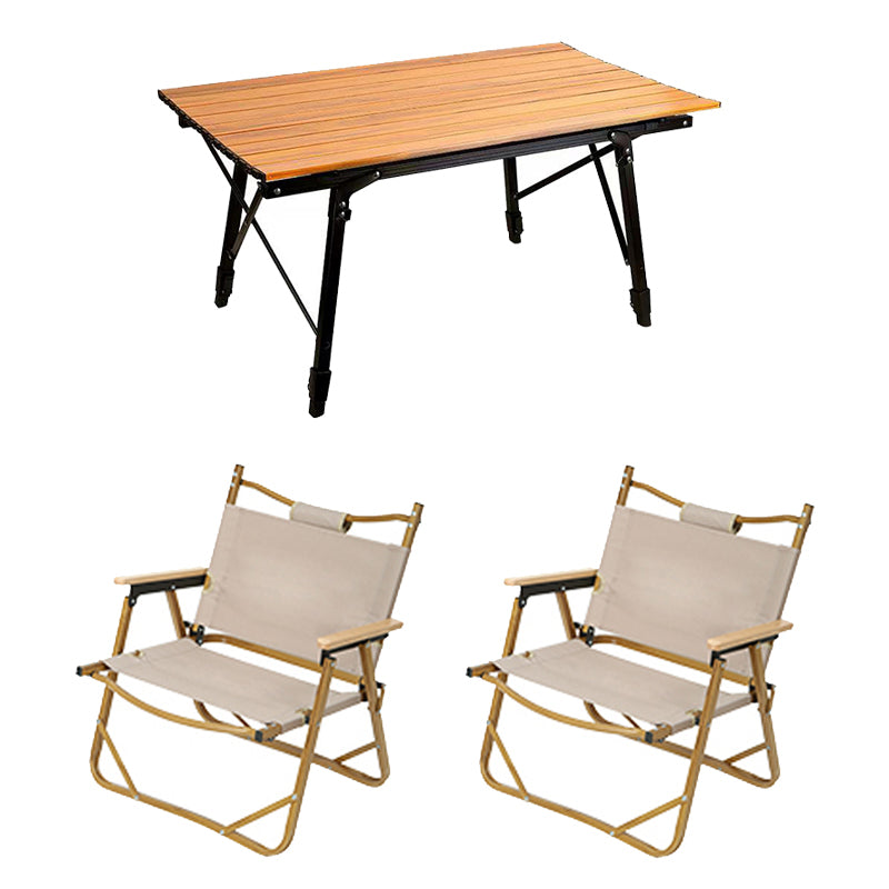 Modern Outdoor Foldable Dining Table Set 1/3/5 Pcs Metal Patio Set