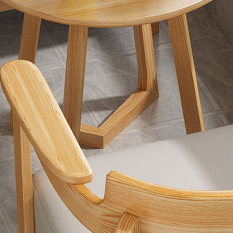 2 Pcs Wooden Dining Set for Small Places Matte Finish Patio Table Set