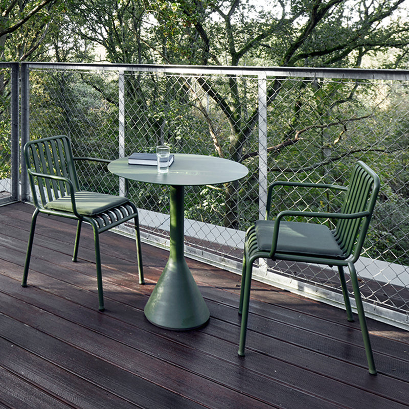 Metal Modern Round Patio Table Set 1/3 Pcs Green Outdoor Dining Set