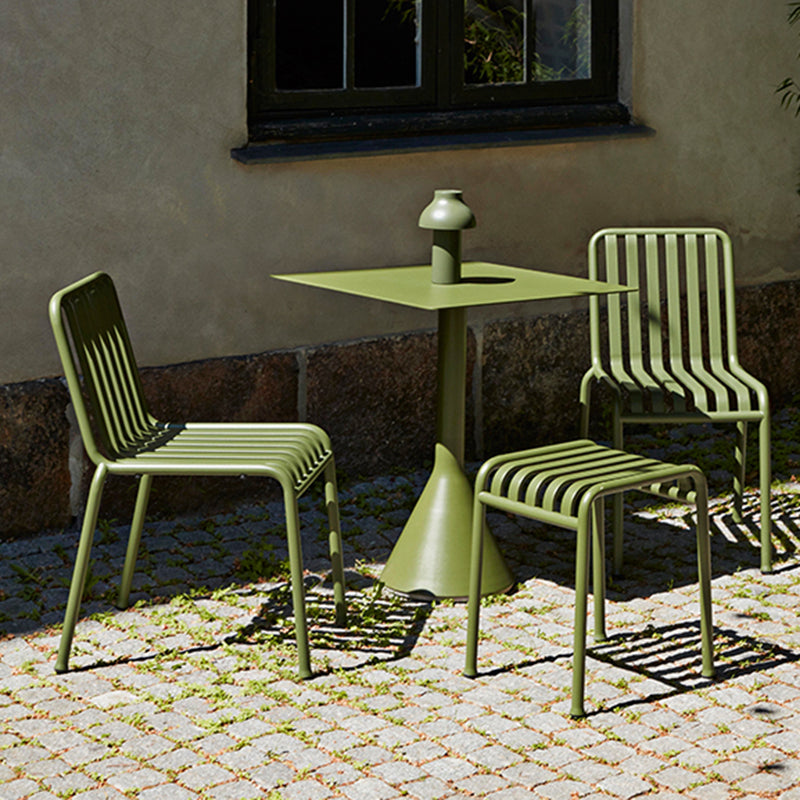 Metal Modern Round Patio Table Set 1/3 Pcs Green Outdoor Dining Set