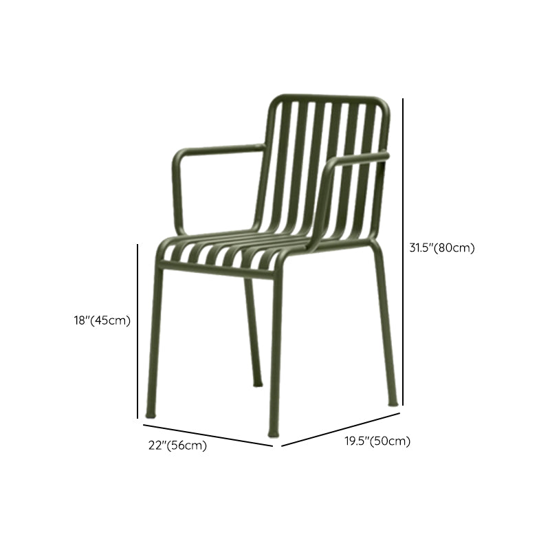 Metal Modern Round Patio Table Set 1/3 Pcs Green Outdoor Dining Set