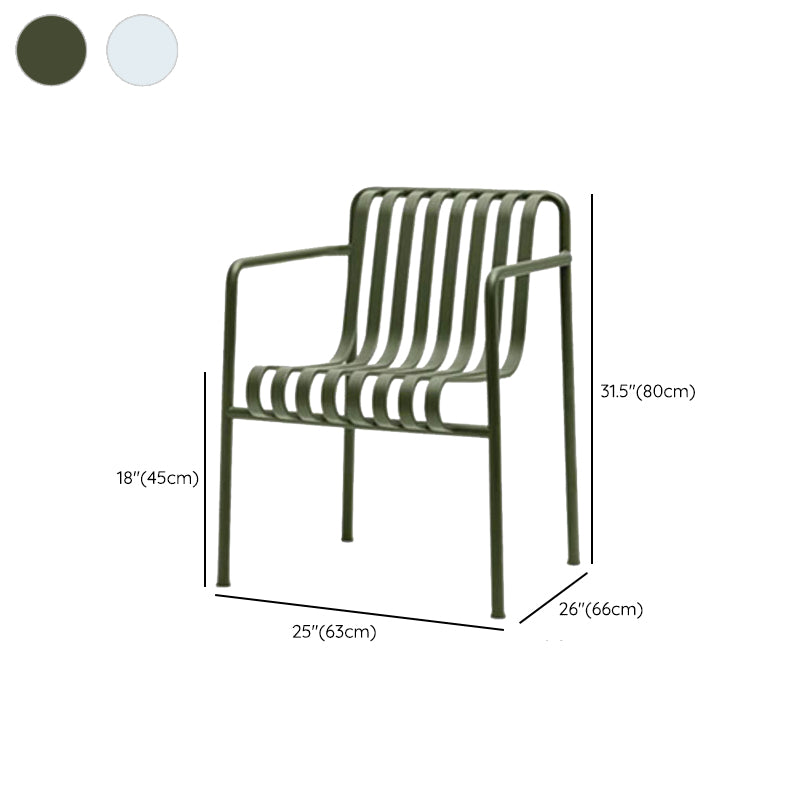Metal Modern Round Patio Table Set 1/3 Pcs Green Outdoor Dining Set