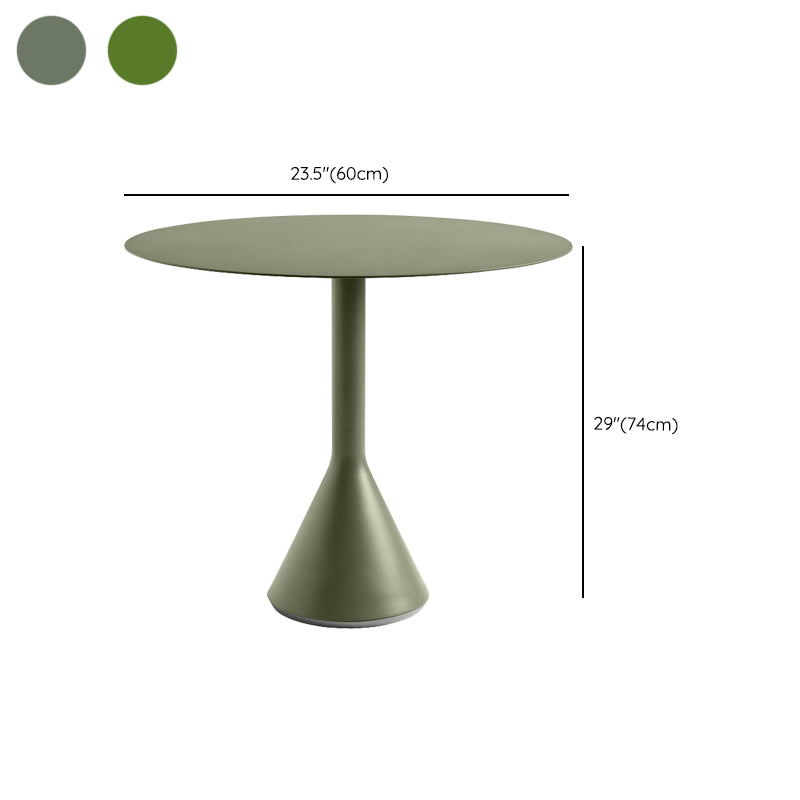 Metal Modern Round Patio Table Set 1/3 Pcs Green Outdoor Dining Set