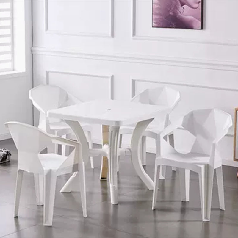 Contemporary Style Dining Set Plastic 1/5 Pcs Dining Table Set
