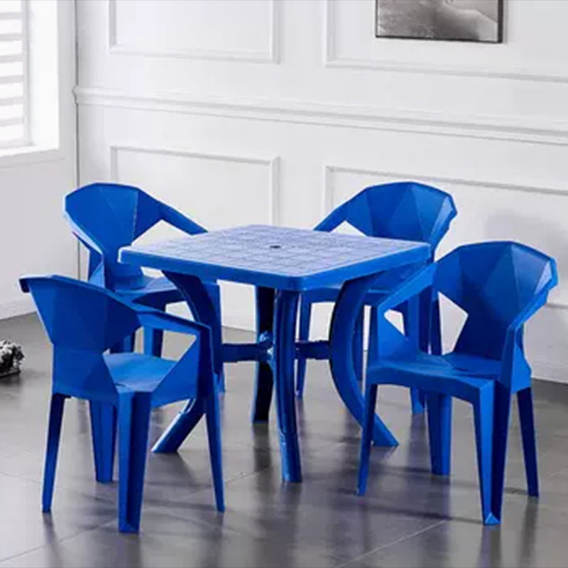 Contemporary Style Dining Set Plastic 1/5 Pcs Dining Table Set
