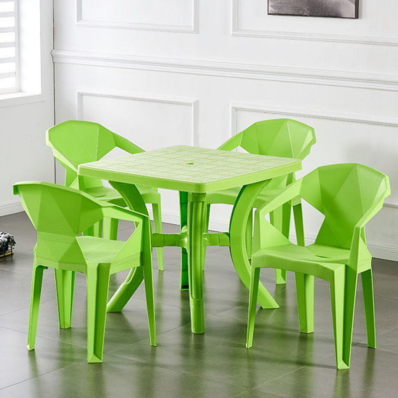 Contemporary Style Dining Set Plastic 1/5 Pcs Dining Table Set