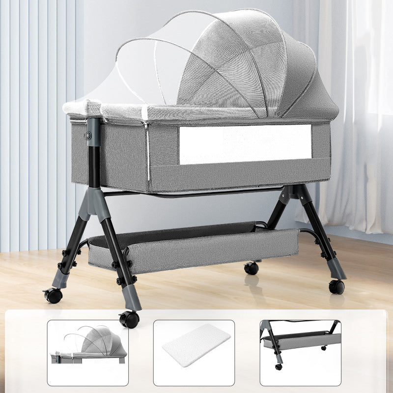 Metal and Fabric Crib Cradle Square / Rectangle Bedside Bassinet