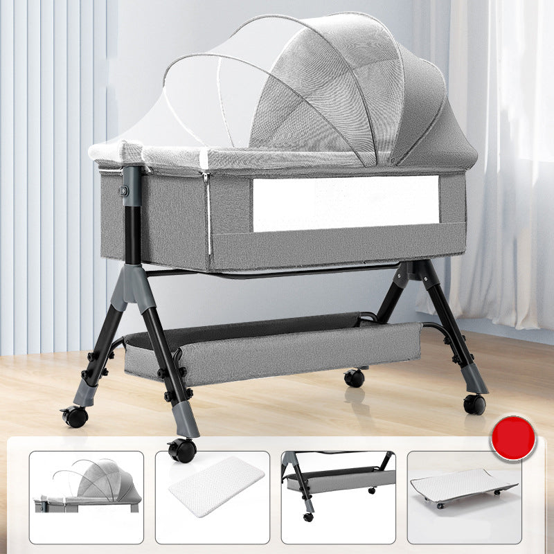 Metal and Fabric Crib Cradle Square / Rectangle Bedside Bassinet