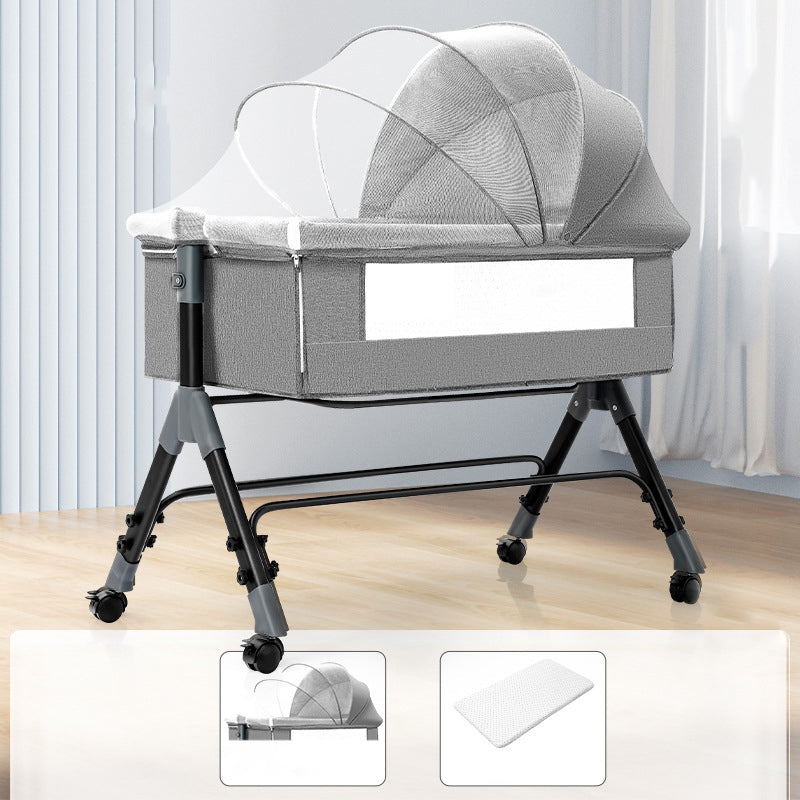 Metal and Fabric Crib Cradle Square / Rectangle Bedside Bassinet