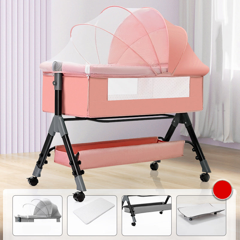 Metal and Fabric Crib Cradle Square / Rectangle Bedside Bassinet