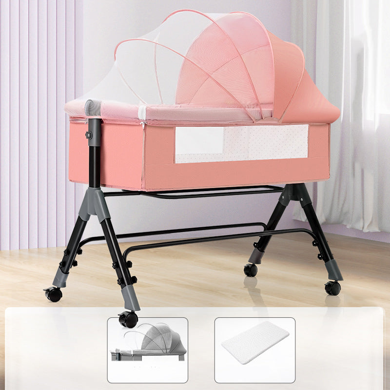 Metal and Fabric Crib Cradle Square / Rectangle Bedside Bassinet