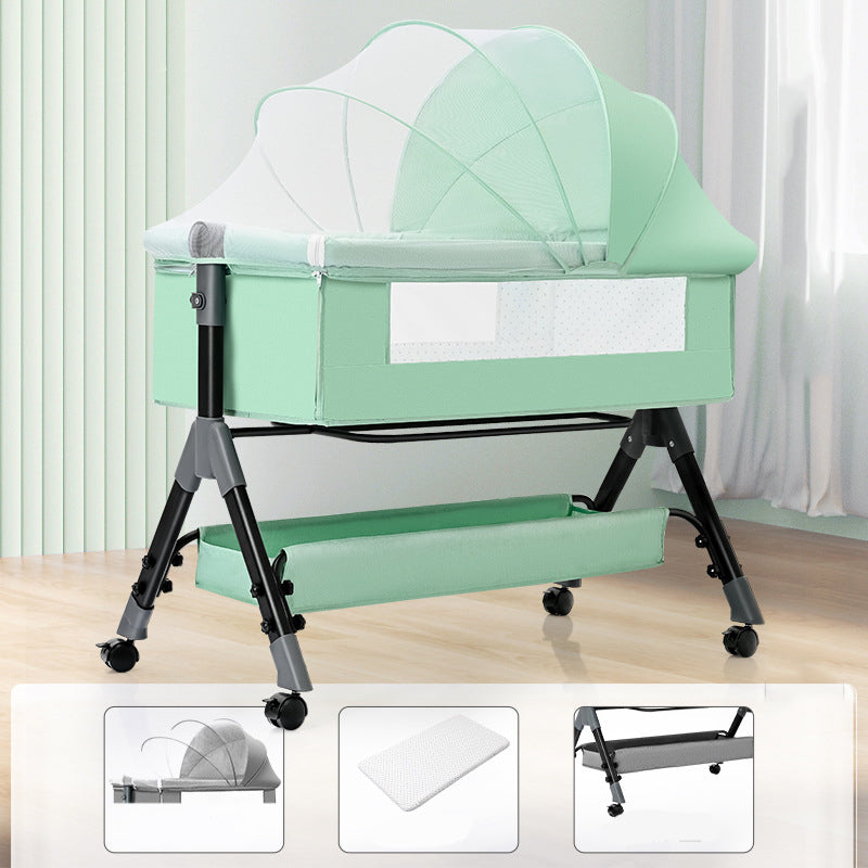 Metal and Fabric Crib Cradle Square / Rectangle Bedside Bassinet