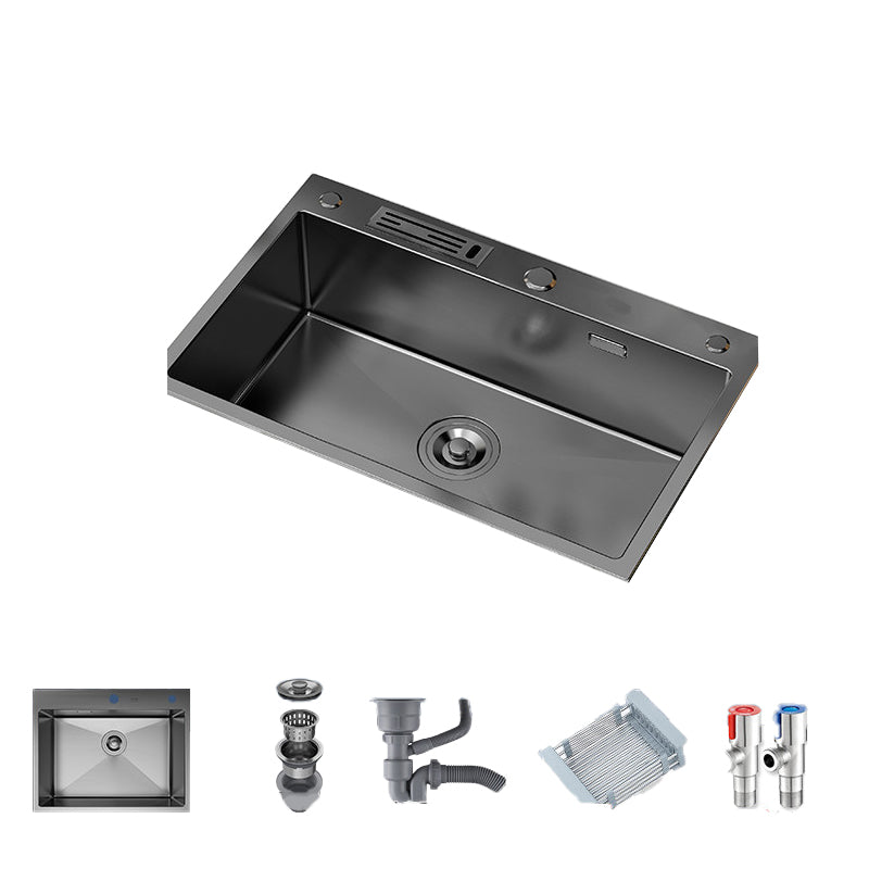 Soundproof Kitchen Sink Overflow Hole Design Kitchen Sink with Drain Assembly