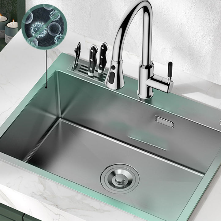 Soundproof Kitchen Sink Overflow Hole Design Kitchen Sink with Drain Assembly