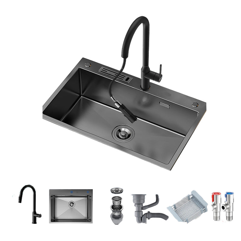 Soundproof Kitchen Sink Overflow Hole Design Kitchen Sink with Drain Assembly