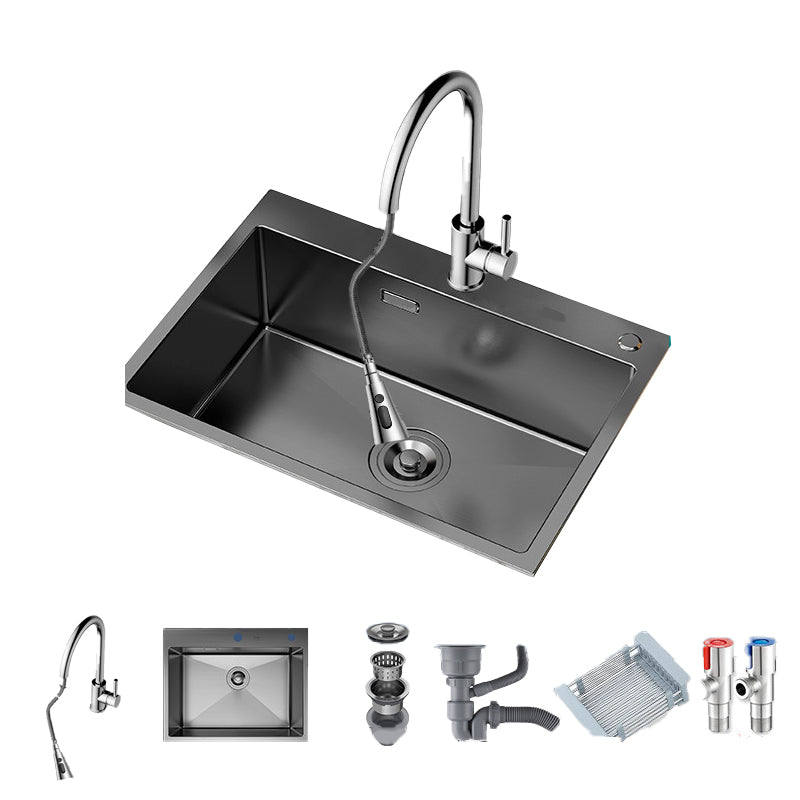 Soundproof Kitchen Sink Overflow Hole Design Kitchen Sink with Drain Assembly