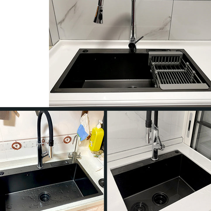 Soundproof Kitchen Sink Overflow Hole Design Kitchen Sink with Drain Assembly