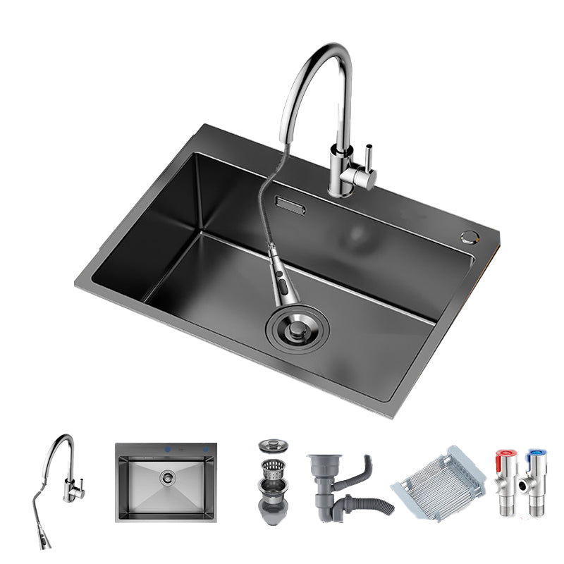 Soundproof Kitchen Sink Overflow Hole Design Kitchen Sink with Drain Assembly