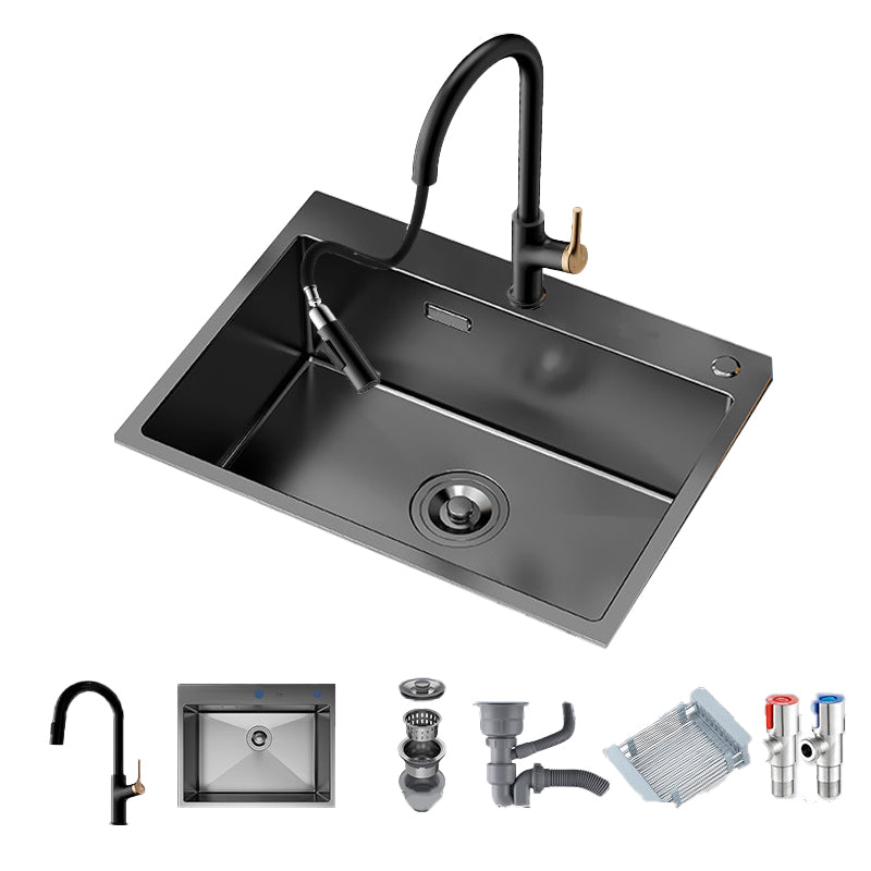 Soundproof Kitchen Sink Overflow Hole Design Kitchen Sink with Drain Assembly