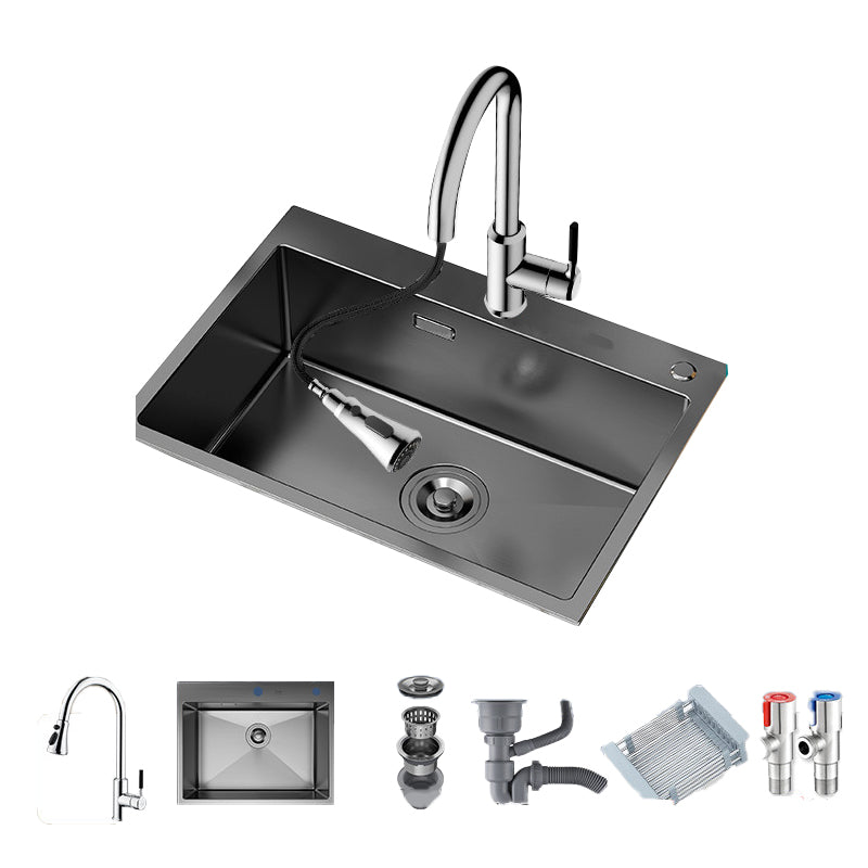 Soundproof Kitchen Sink Overflow Hole Design Kitchen Sink with Drain Assembly