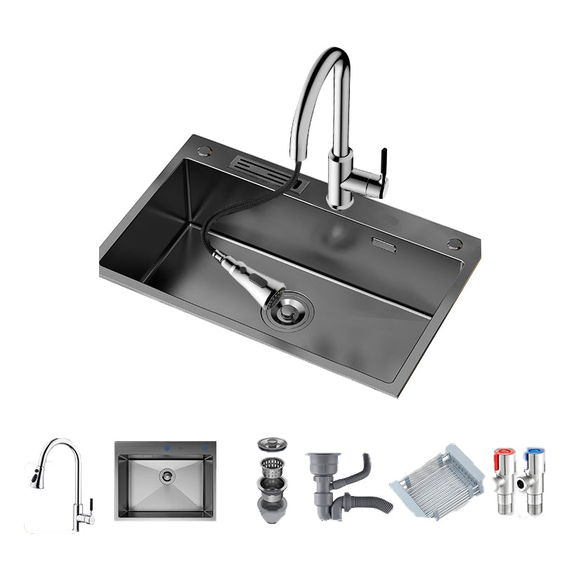 Soundproof Kitchen Sink Overflow Hole Design Kitchen Sink with Drain Assembly