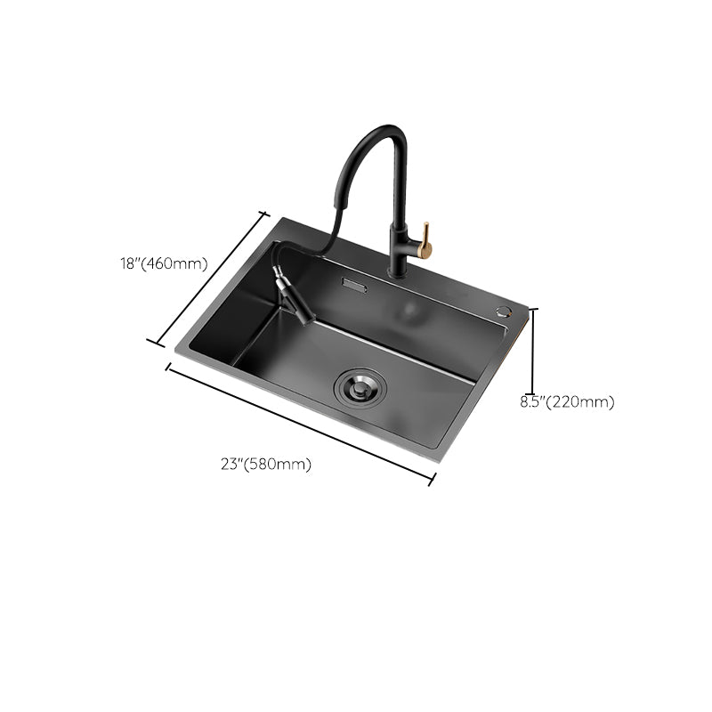 Soundproof Kitchen Sink Overflow Hole Design Kitchen Sink with Drain Assembly