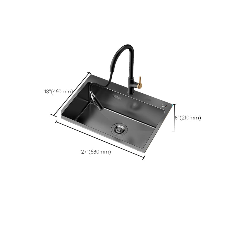 Soundproof Kitchen Sink Overflow Hole Design Kitchen Sink with Drain Assembly