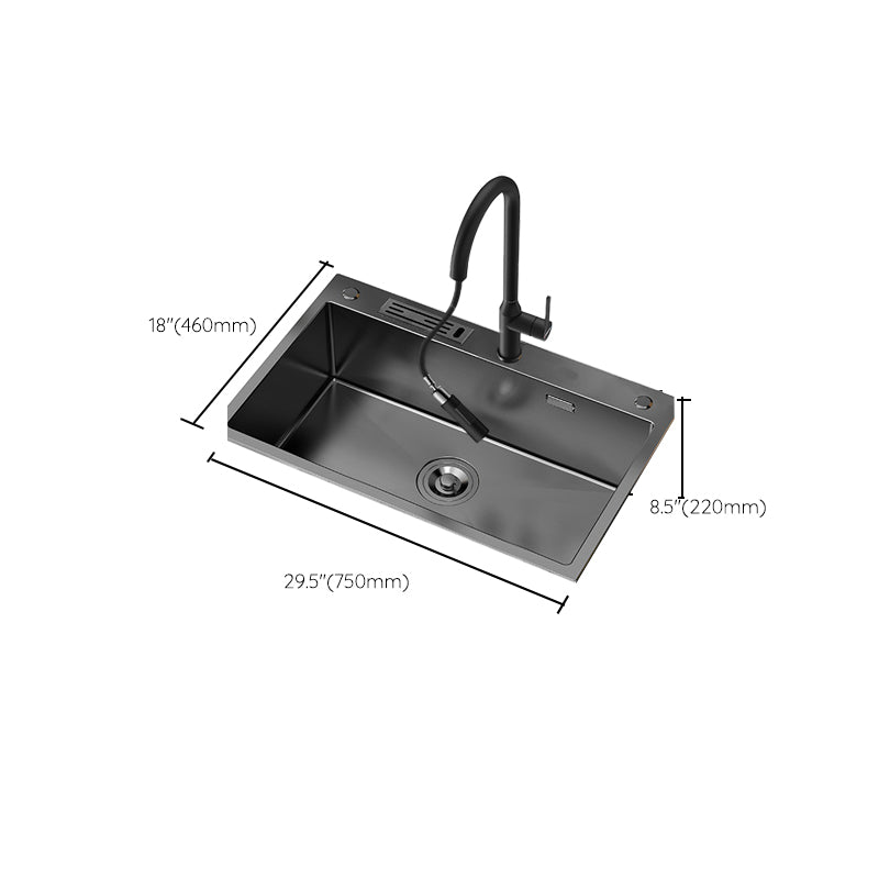 Soundproof Kitchen Sink Overflow Hole Design Kitchen Sink with Drain Assembly