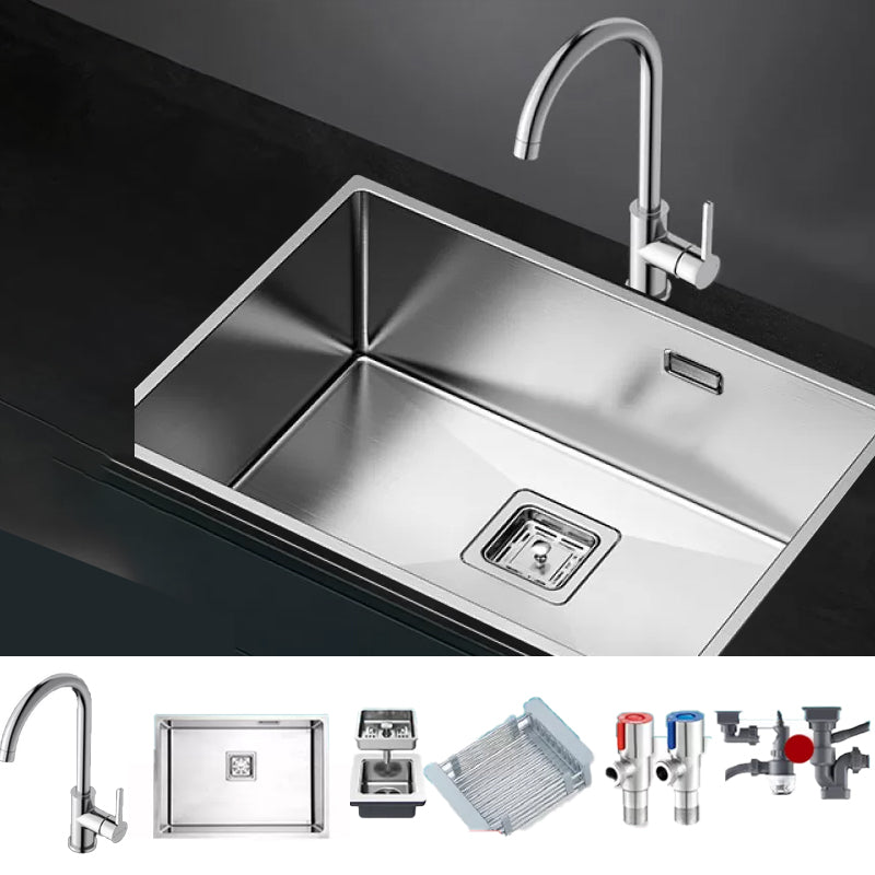 Stainless Steel Kitchen Sink Overflow Hole Design Kitchen Sink with Drain Assembly