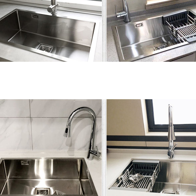 Stainless Steel Kitchen Sink Overflow Hole Design Kitchen Sink with Drain Assembly