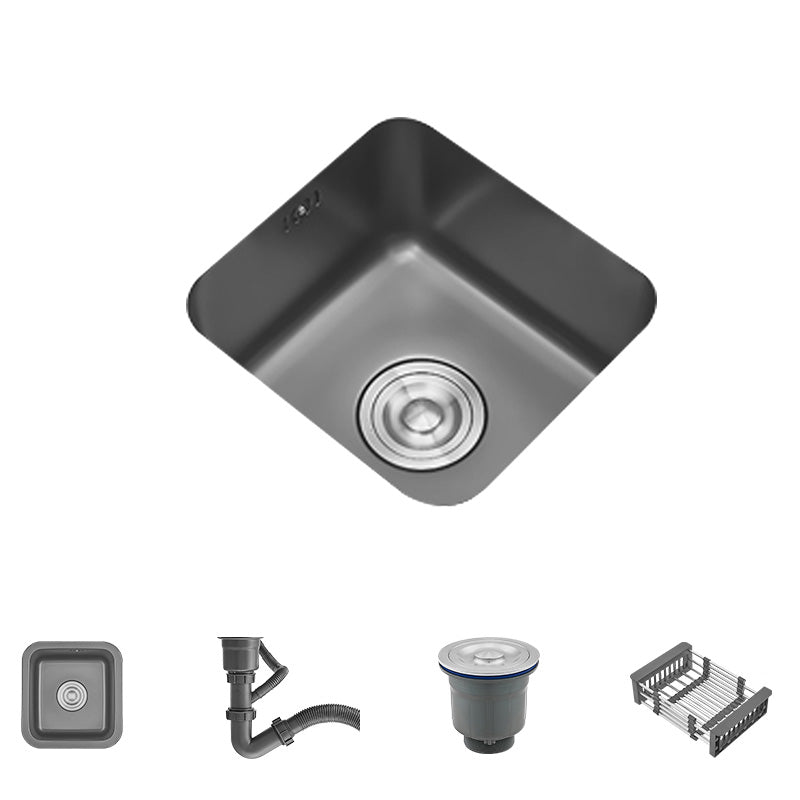 Square Stainless Steel Kitchen Sink Single Bowl Sink with Drain Strainer Kit