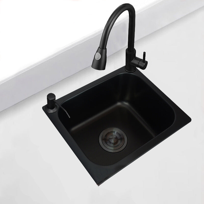 Black Stainless Steel Kitchen Sink Single Bowl Sink with Drain Assembly