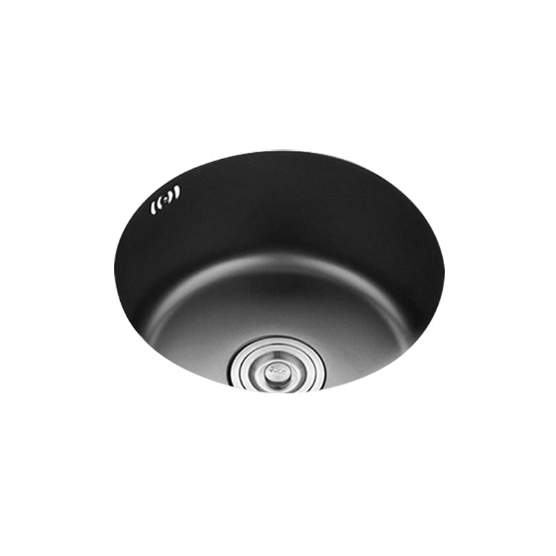 Single Bowl Kitchen Sink Stainless Steel Round Sink with Drain Assembly