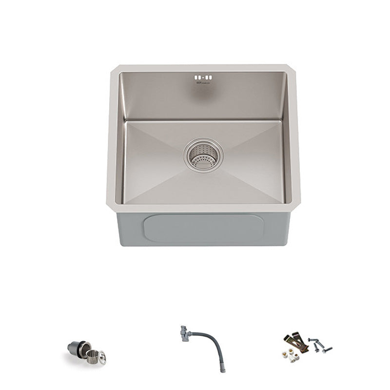 Square Stainless Steel Kitchen Sink Single Bowl Sink with Drain Assembly