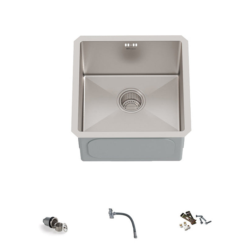 Square Stainless Steel Kitchen Sink Single Bowl Sink with Drain Assembly