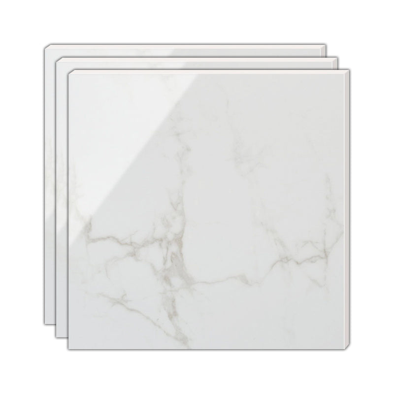 Popular Polished Porcelain Tile White Marble Patterned Square Wall Tile