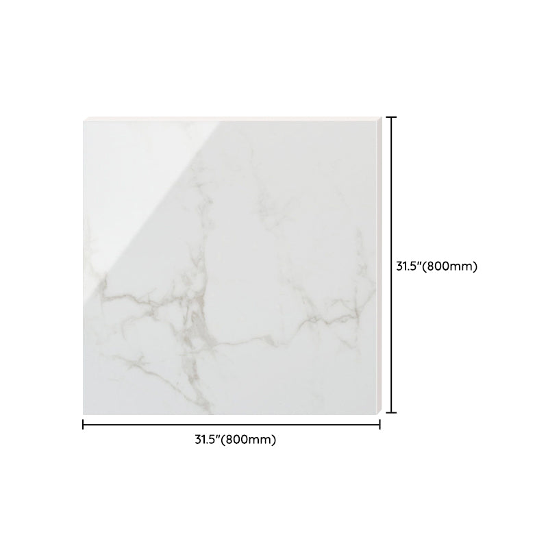 Popular Polished Porcelain Tile White Marble Patterned Square Wall Tile