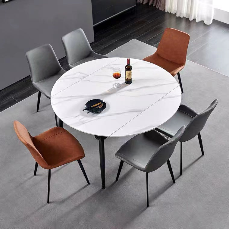 Modern Simple Arm Chair Faux Leather Dining Arm Chair for Dining Room